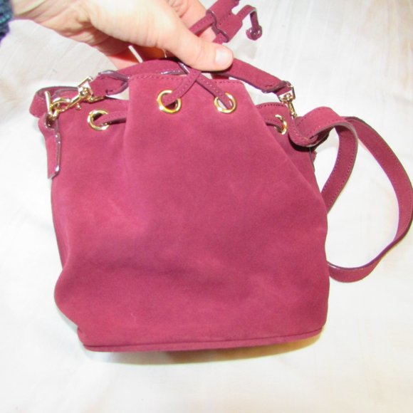 Ann Taylor Suede Burgundy Shoulder Bag - Picture 6 of 8